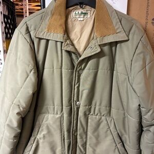 L.L. Bean Men's Olive Quilted Puffer Jacket